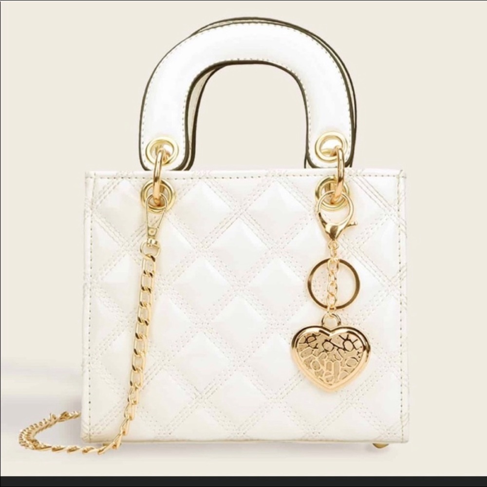 White mini tote handbag
